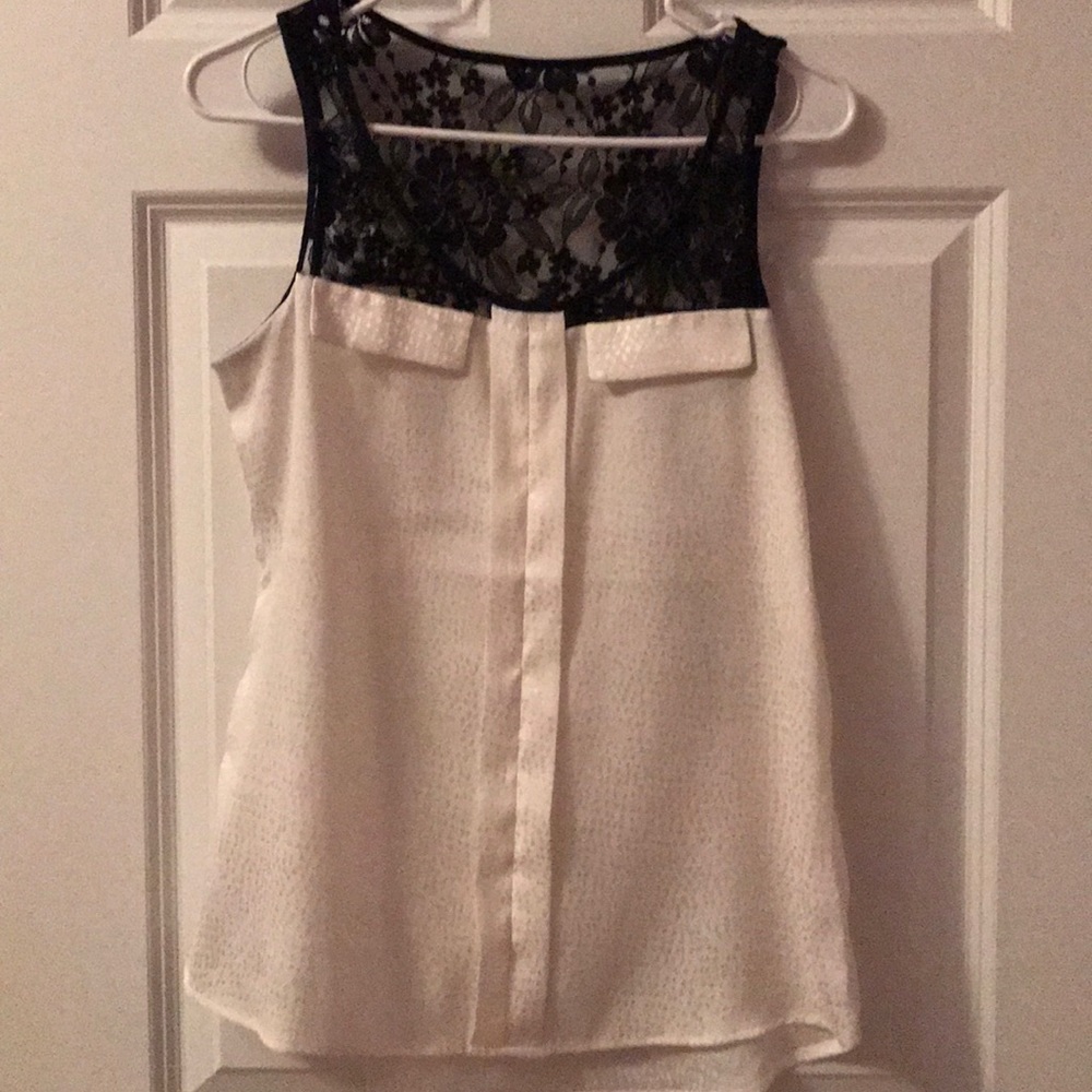 Black and white lace/ animal print tank top
